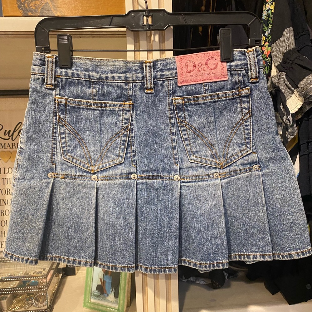 D&G Dolce and Gabbana Flirty Denim Mini Skirt